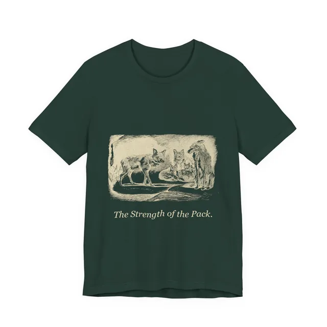 The Strength of the Pack. — The Jungle Book design printed on a forest t-shirt