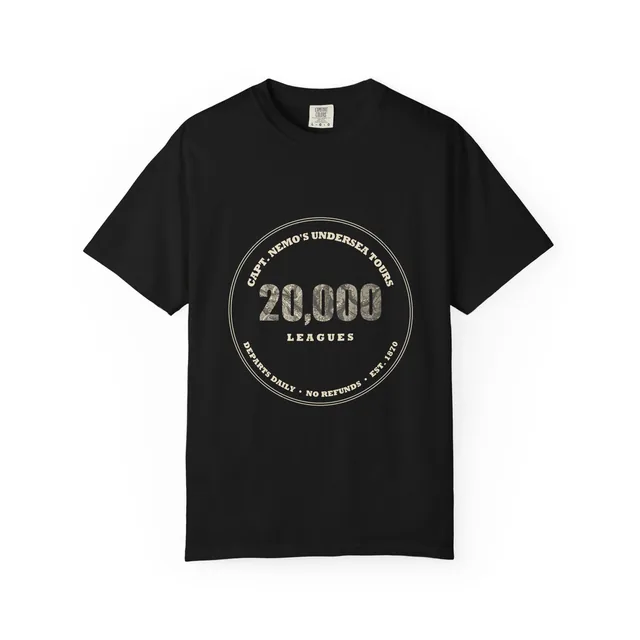 Capt. Nemo's Undersea Tours. 20,000 Leagues. / Nope. — Vingt mille lieues sous les mers (Twenty Thousand Leagues Under the Sea) design printed on a t-shirt